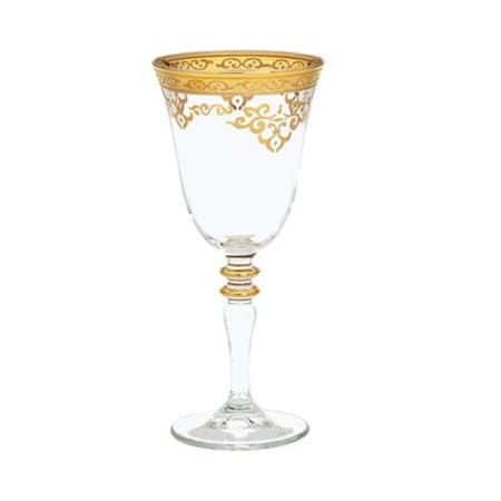 Classic Touch CAW675 Water Glass With Rich Gold Design